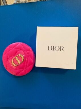 Dior Pink Quilted Compact Case with Metallic CD Logo GWP-New with Box